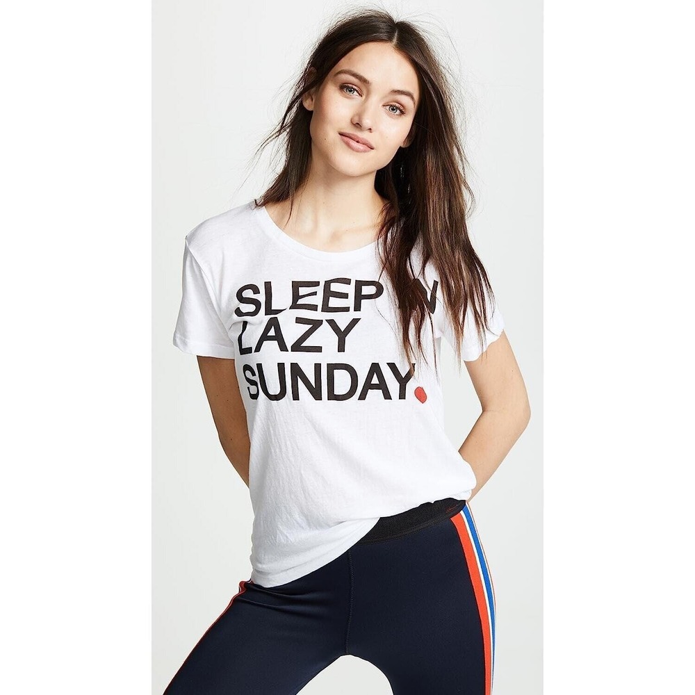 Chaser Graphic Tee Sleep In Lazy Sunday Short Sleeve Casual Top‎ T-Shirt Size M